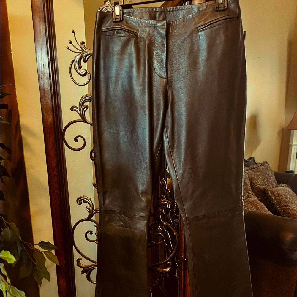 Cache soft leather pants.  Boot cut size 4.